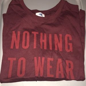 Burgundy “Nothing to Wear” sweater shirt
